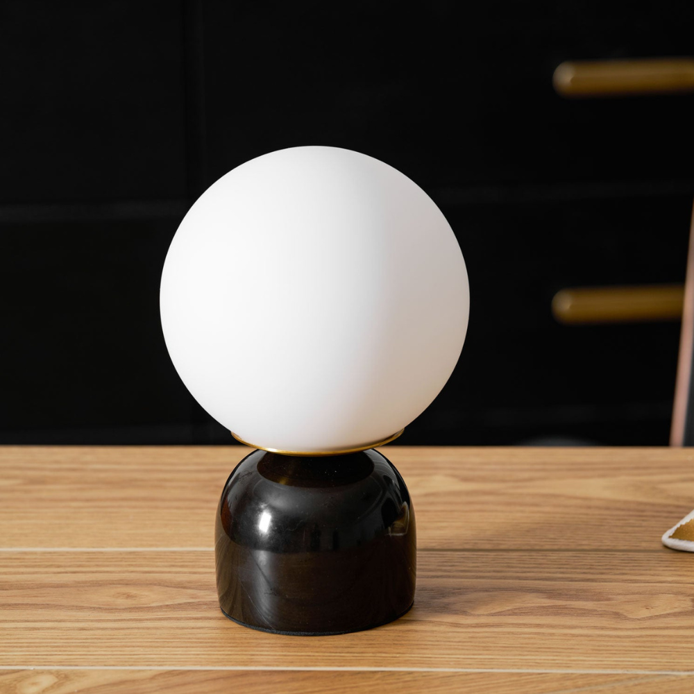 Marble Base Glass Globe Table Lamp, UK Plug - view 17