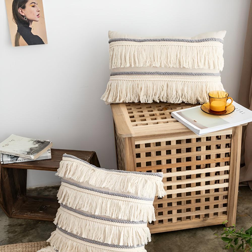 Fringed Linen Cushion Cover – image 10
