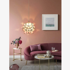Floral Glass Pendant Light with Brass Fittings - view 25