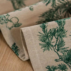 Pine and Bird Cotton Linen Fringe Tablecloth – image 6