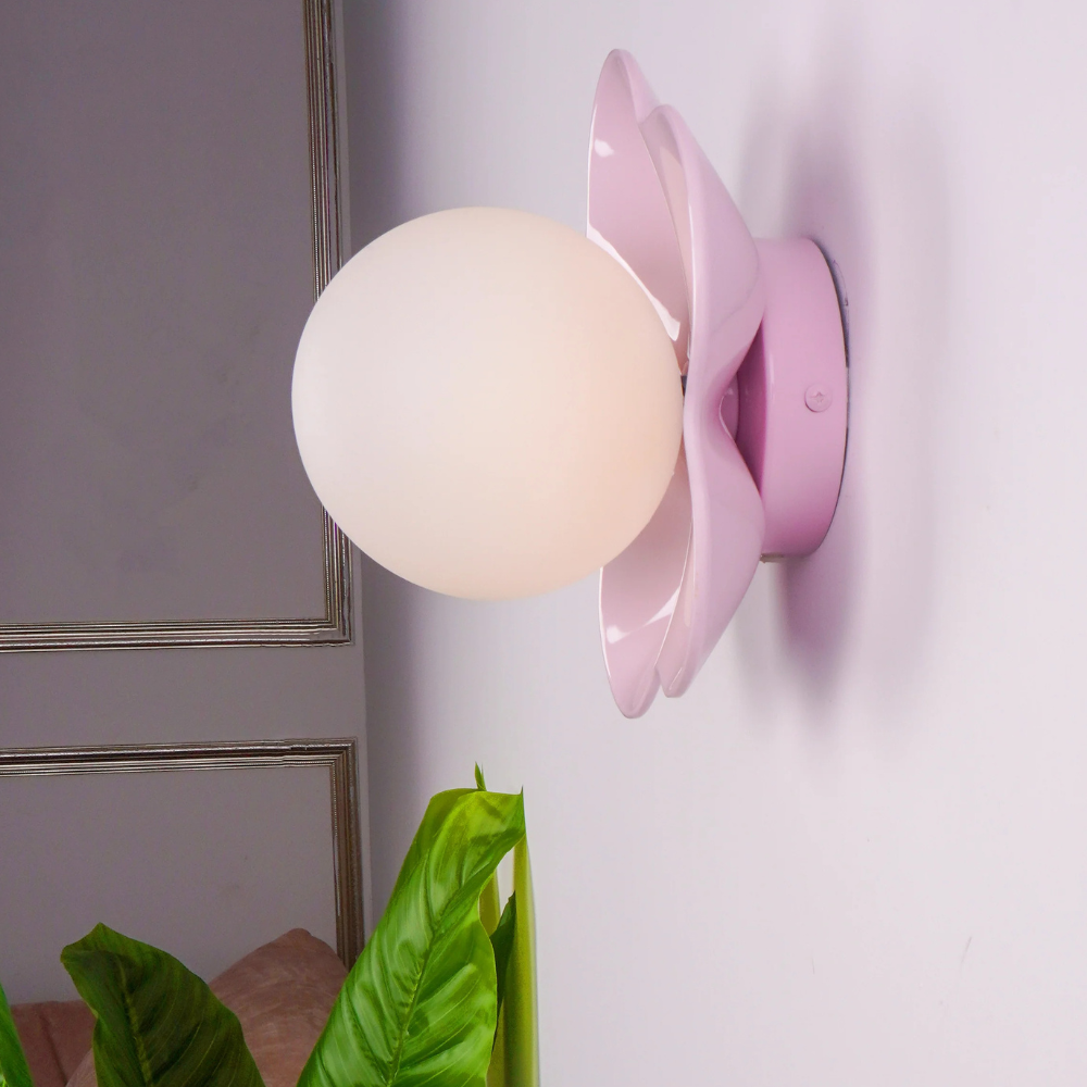Flower Petal Wall Sconce, Danish Pastel Design - view 12