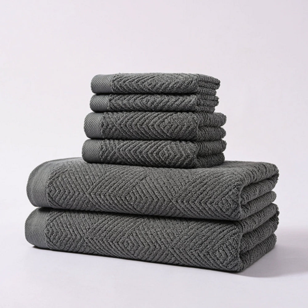 Cotton Bathroom Towel Set – 6 Pieces – image 6