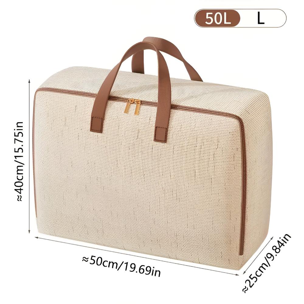Linen Zip-Up Household Storage Bag – image 4