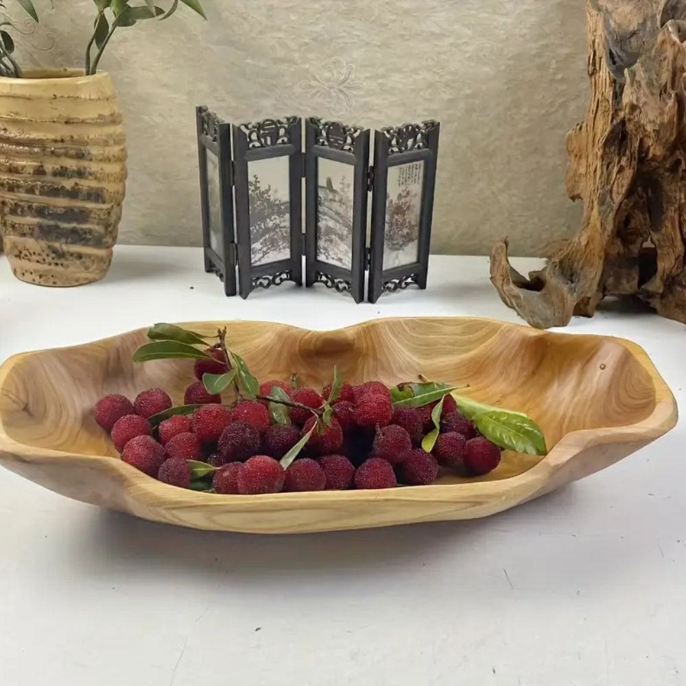 Carved Arc Wooden Decorative Tray – image 6