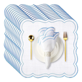 Scalloped Embroidered Dinner Napkins, Set of 6 – product image 1