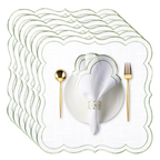 Scalloped Embroidered Dinner Napkins, Set of 6 – product image 4