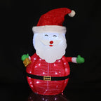 Battery-Powered Collapsible LED Santa with Timer, 70 cm