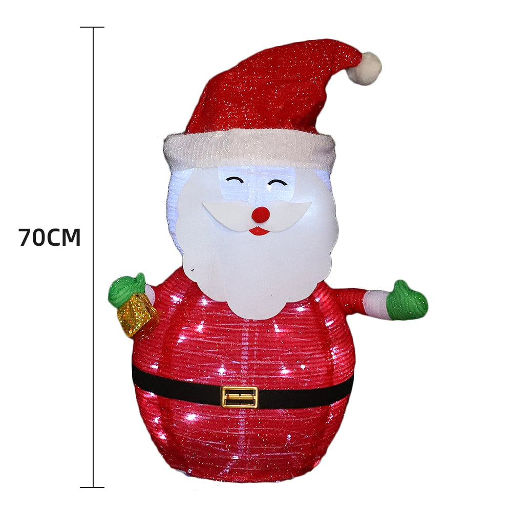 Battery-Powered Collapsible LED Santa with Timer, 70 cm