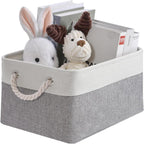 Foldable Cotton-Linen Storage Basket with Rope Handles – image 2
