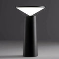 Rotating Rechargeable Table Lamp, Dimmable USB-C LED Light - Black