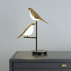 LED Bird Table Lamp with Gold-Tone Frame, UK Plug - view 2