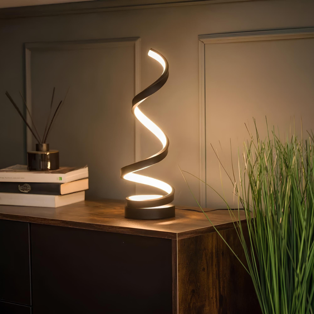 Spiral LED Table Lamp with Dimmable USB Lighting - view 3