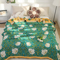 Green Botanical Cotton Gauze Blanket – image 1