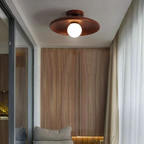 Wood-Shade LED Flush Ceiling Light, Scandinavian Style - view 6