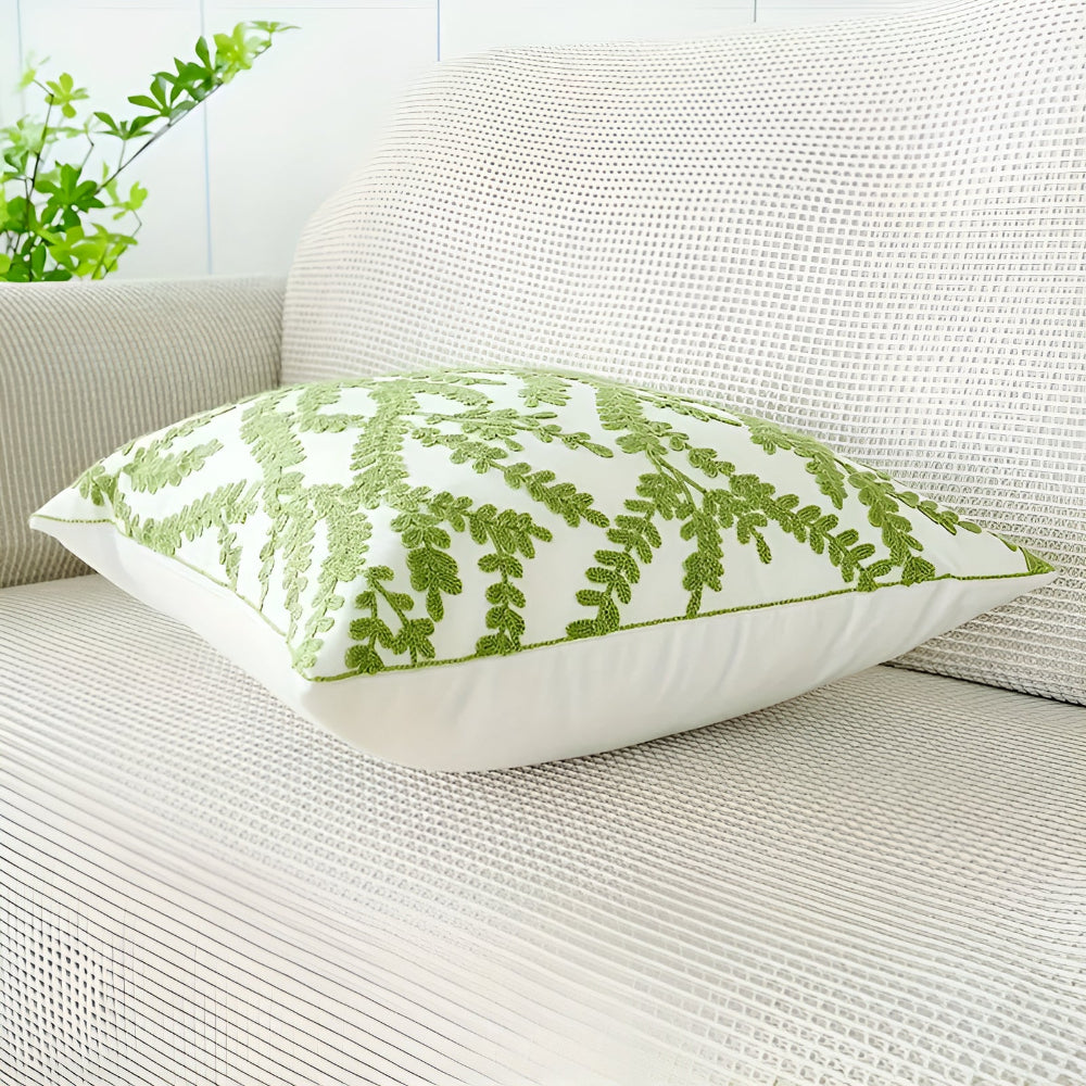Green Botanical Leaf Cushion Cover – image 7