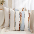 Reversible Striped Tassel Cushion Cover – image 4