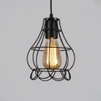Geometric Wire Cage Pendant Light, Industrial Metal Design - view 6