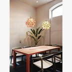 Floral Glass Pendant Light with Brass Fittings - view 24