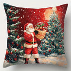 Santa and Snowman Christmas Cushion Cover – image 3
