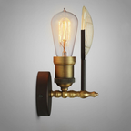 Ribbed Fresnel Glass Wall Sconce with Brass Finish - view 7