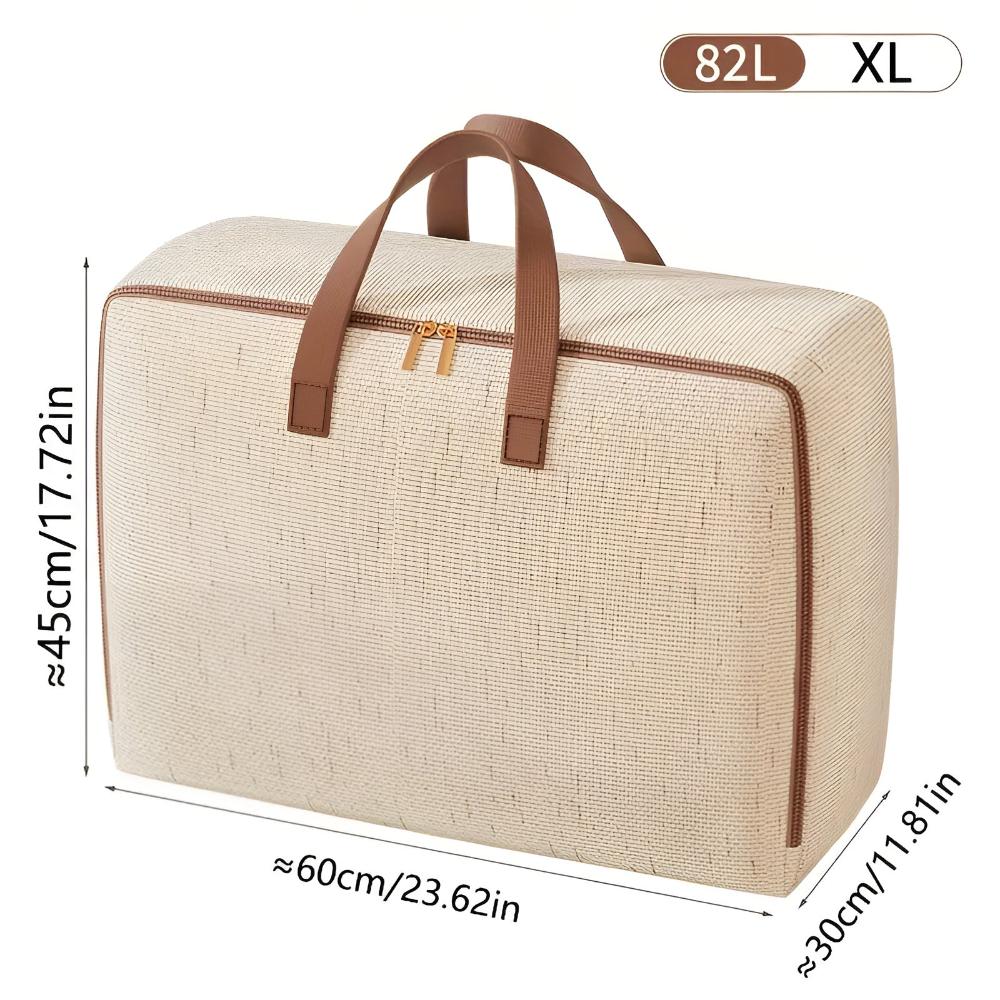 Linen Zip-Up Household Storage Bag – image 5