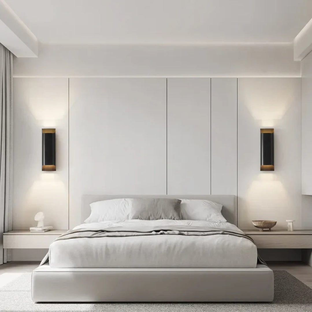 Metal LED Wall Sconce with Gold-Tone Interior - view 5