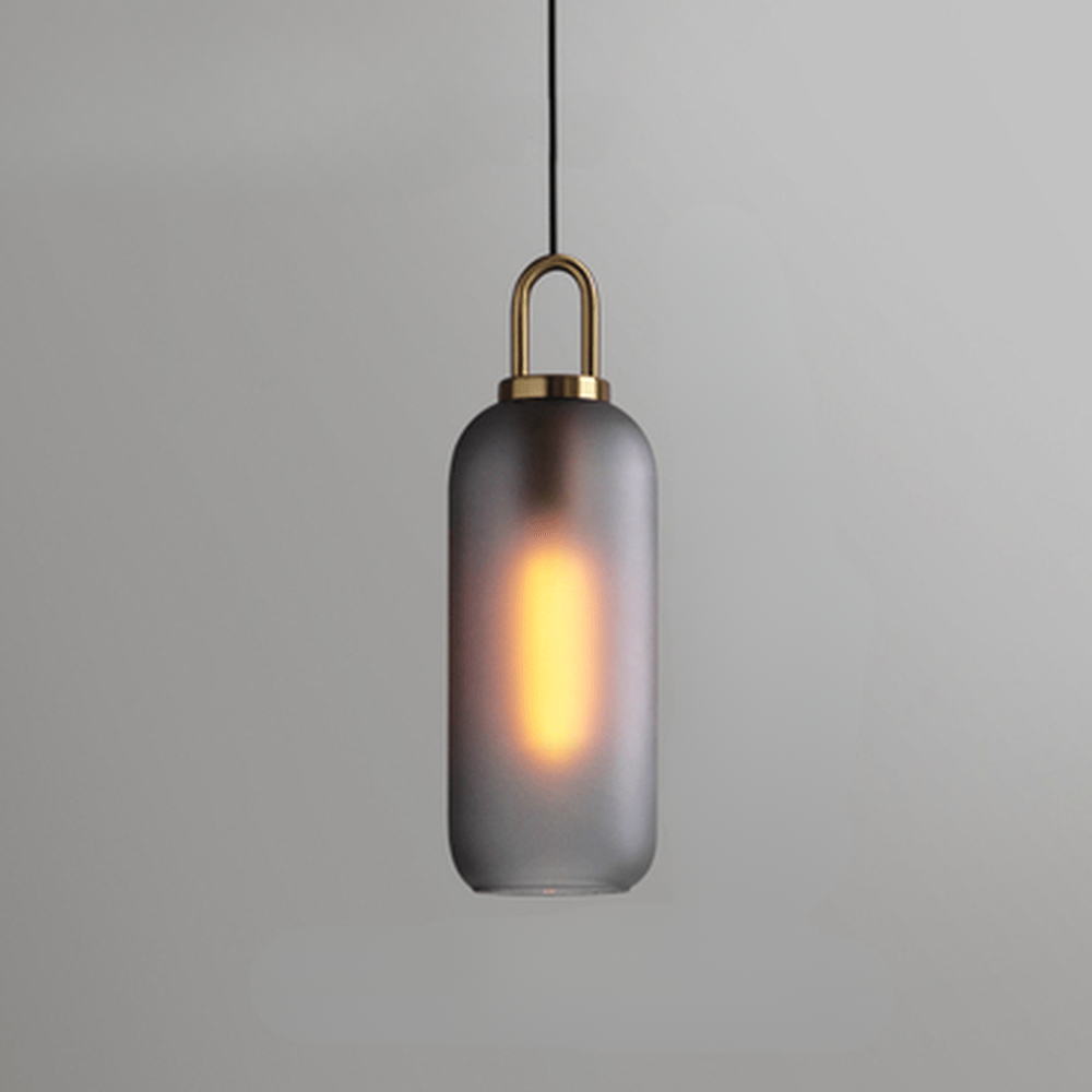 Glass Globe or Capsule Pendant Light with Brass Arch - view 22