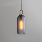 Glass Globe or Capsule Pendant Light with Brass Arch - view 22