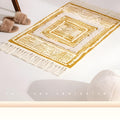 Yellow Geometric Fringed Rug – image 4