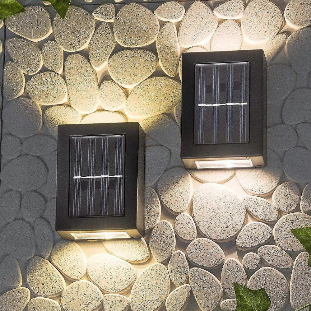 Solar Dual-Beam LED Wall Light for Gardens and Fences - view 1