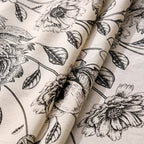 Black Floral Cotton Blend Tassel Tablecloth – image 7
