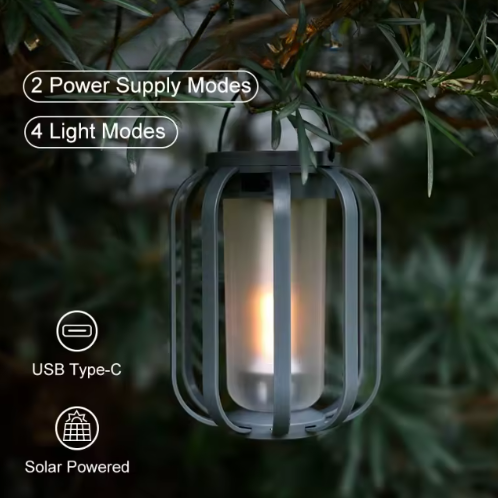 Solar Tripod Lantern for Patio and Outdoor Lighting - view 2