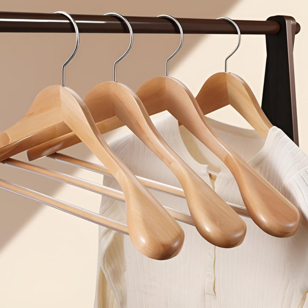 Wide-Shoulder Wooden Suit Hanger with Swivel Hook – image 6