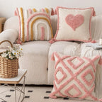 Tufted Geometric and Heart Cushion Cover – image 1