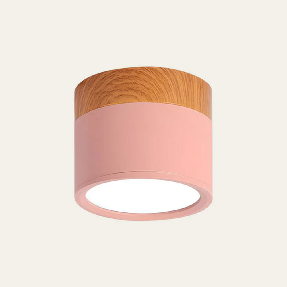 Wood-Effect LED Button Ceiling Light - view 32