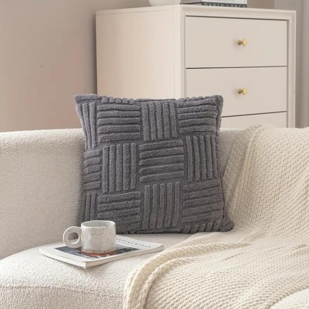 Textured Faux Fur Cushion Cover with Velvet Reverse – image 15