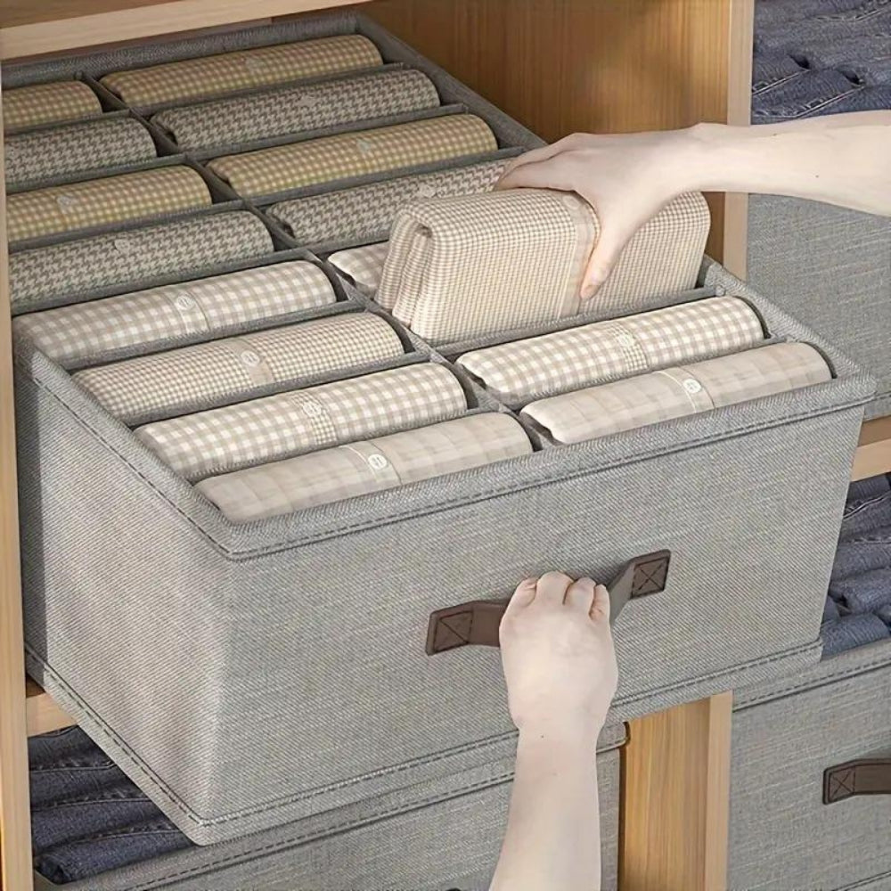 Fabric Compartment Storage Organiser with Pull Handle – image 6