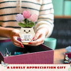 Crochet Flower Pot Keepsake, Decorative Desk Gift — product view 4