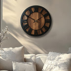 Vintage Roman Numeral Wooden Wall Clock — product view 11