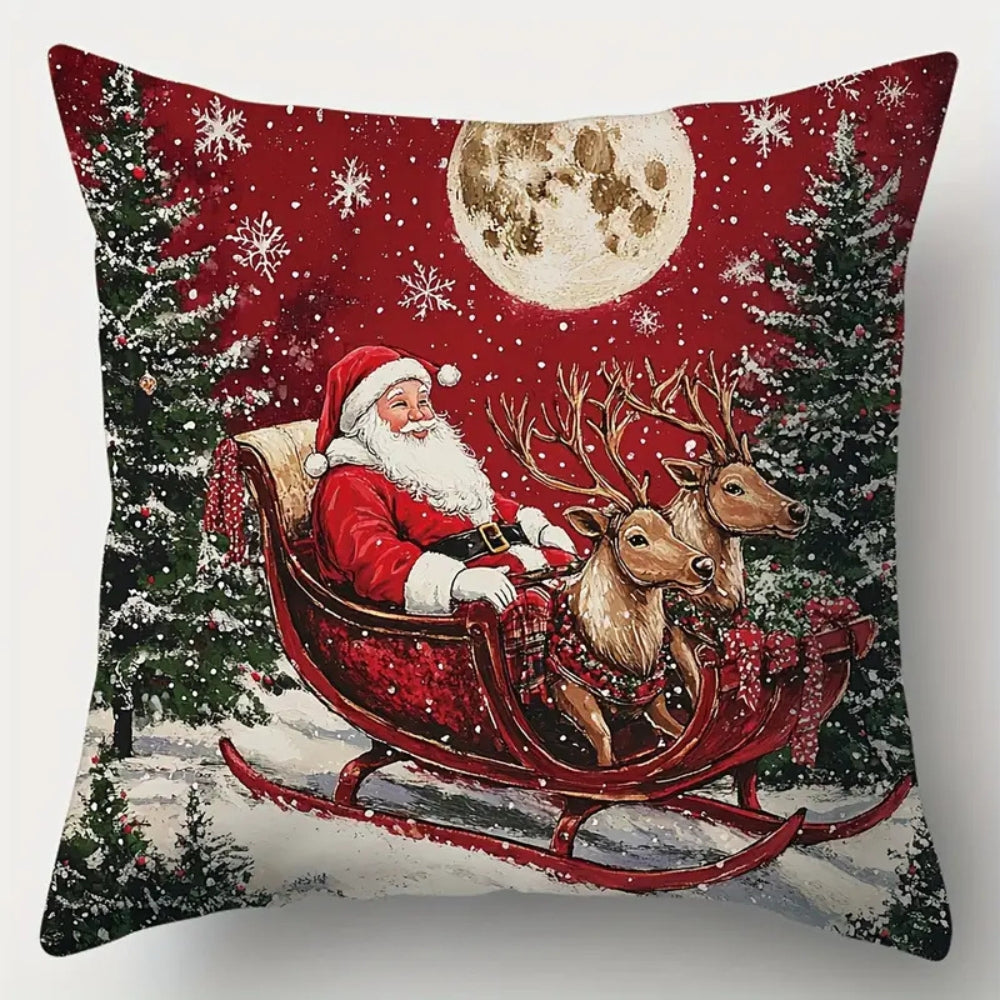 Santa and Snowman Christmas Cushion Cover – image 5