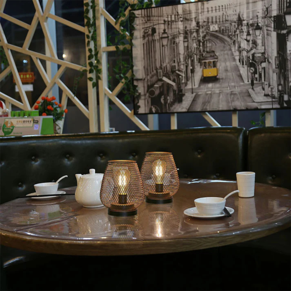 Battery-Powered Iron Mesh Table Lamp Set - view 5