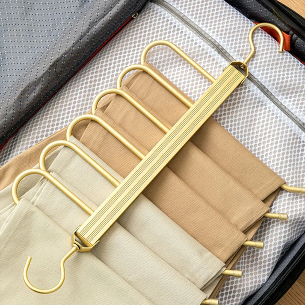 Folding Six-Bar Aluminium Trouser Hanger – image 7