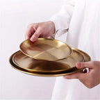 Gold-Tone Stainless Steel Serving Plate - product view 3