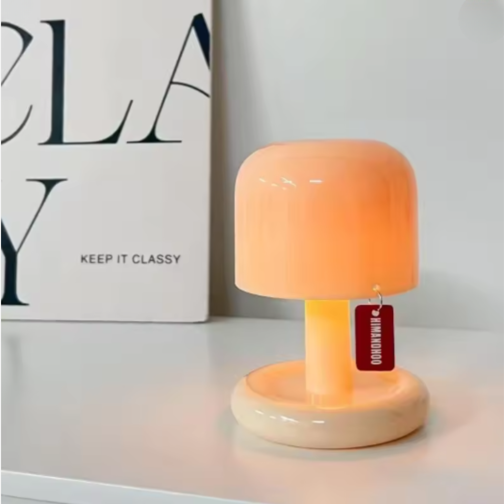 Mini Orange Mushroom Table Lamp, USB Rechargeable - view 2