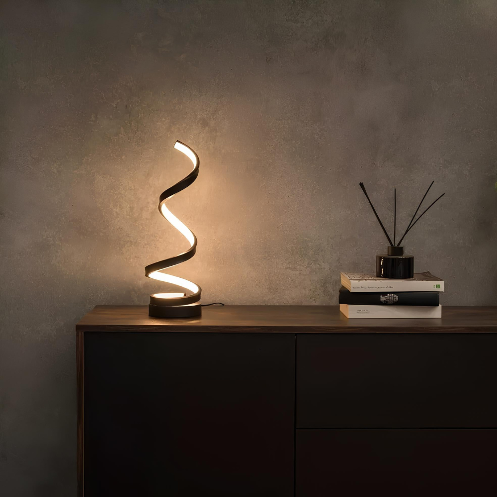 Spiral LED Table Lamp with Dimmable USB Lighting - view 1