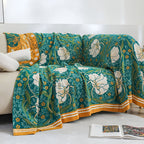 Green Botanical Cotton Gauze Blanket – image 4