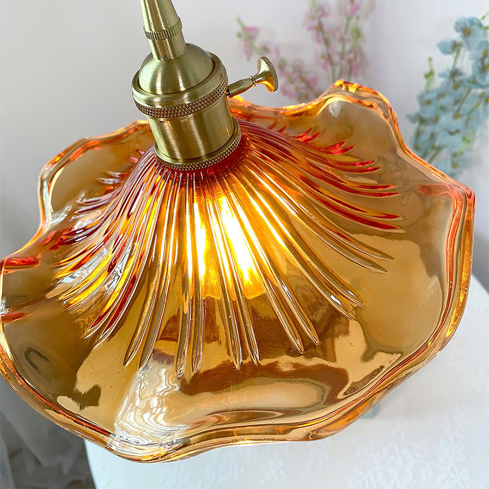 Glass Petal Pendant Light with Brass Fittings - view 14