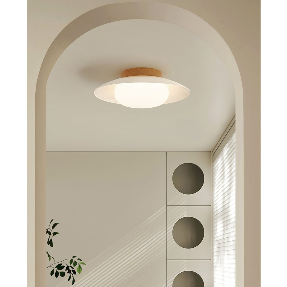 Cream Acrylic LED Flush Ceiling Light, 35 cm - view 16