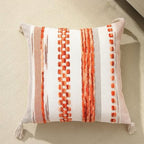 Reversible Striped Tassel Cushion Cover – image 5