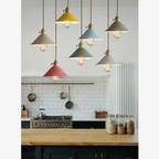 Matte Cone Pendant Light with Brass Fitting - view 9